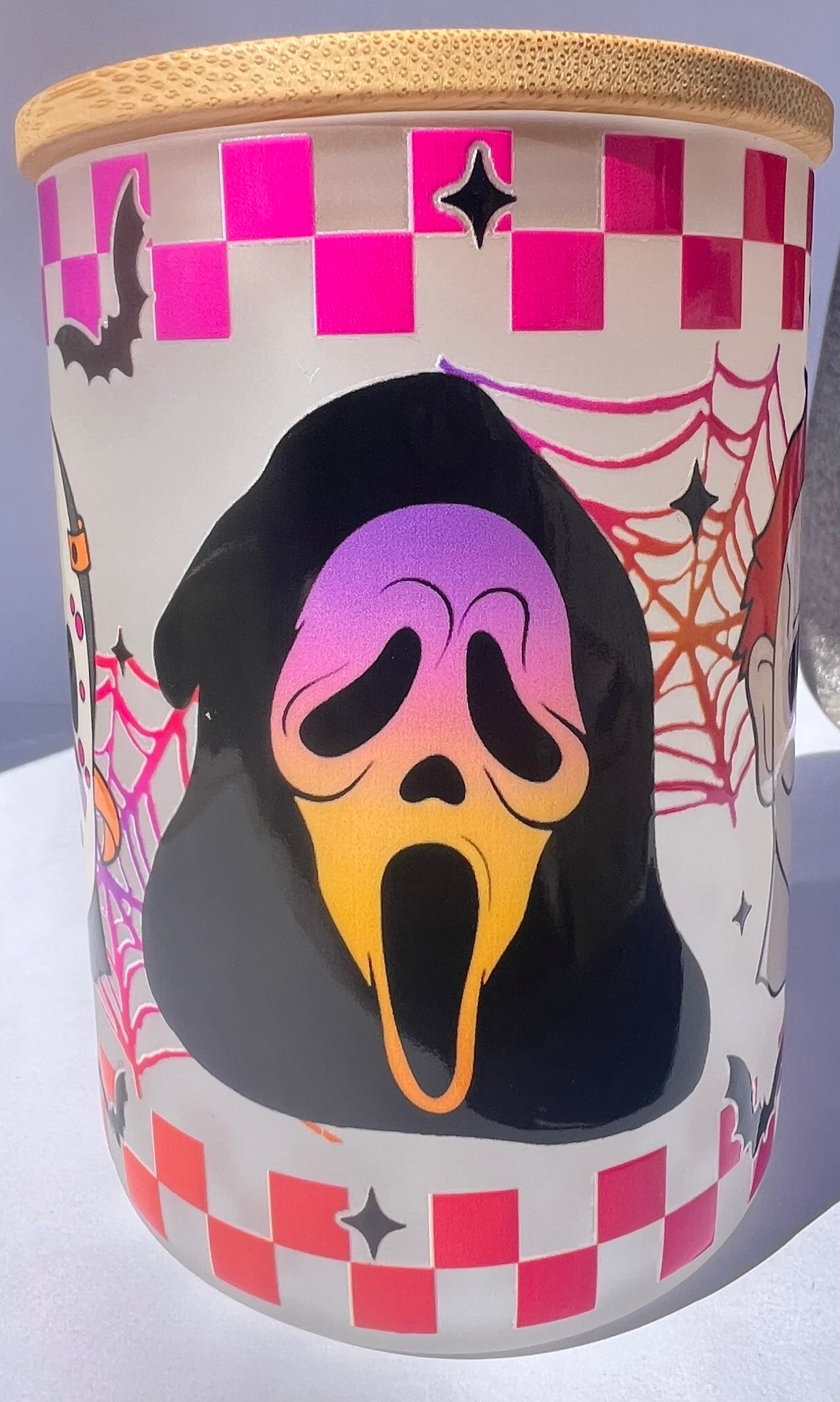 Movie Theme 17oz Frosted Glass Tumbler with Handle