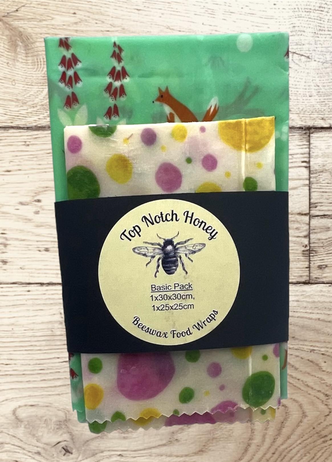 Australian Beeswax Food Wraps Basic 2 pk