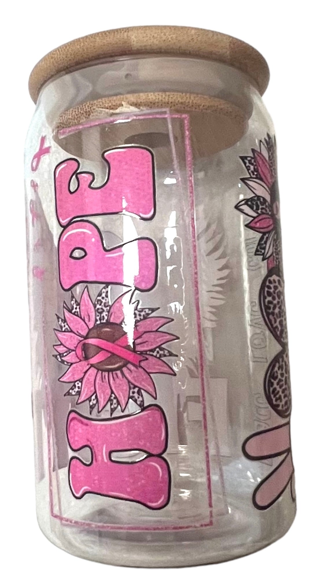 Acrylic tumbler Pink Ribbon 16oz