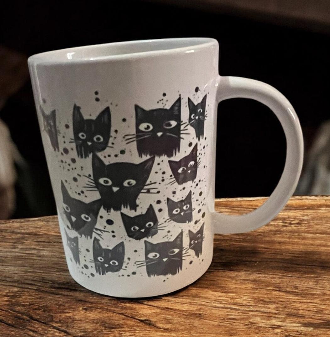 425ml White Ceramic Cat Mug
