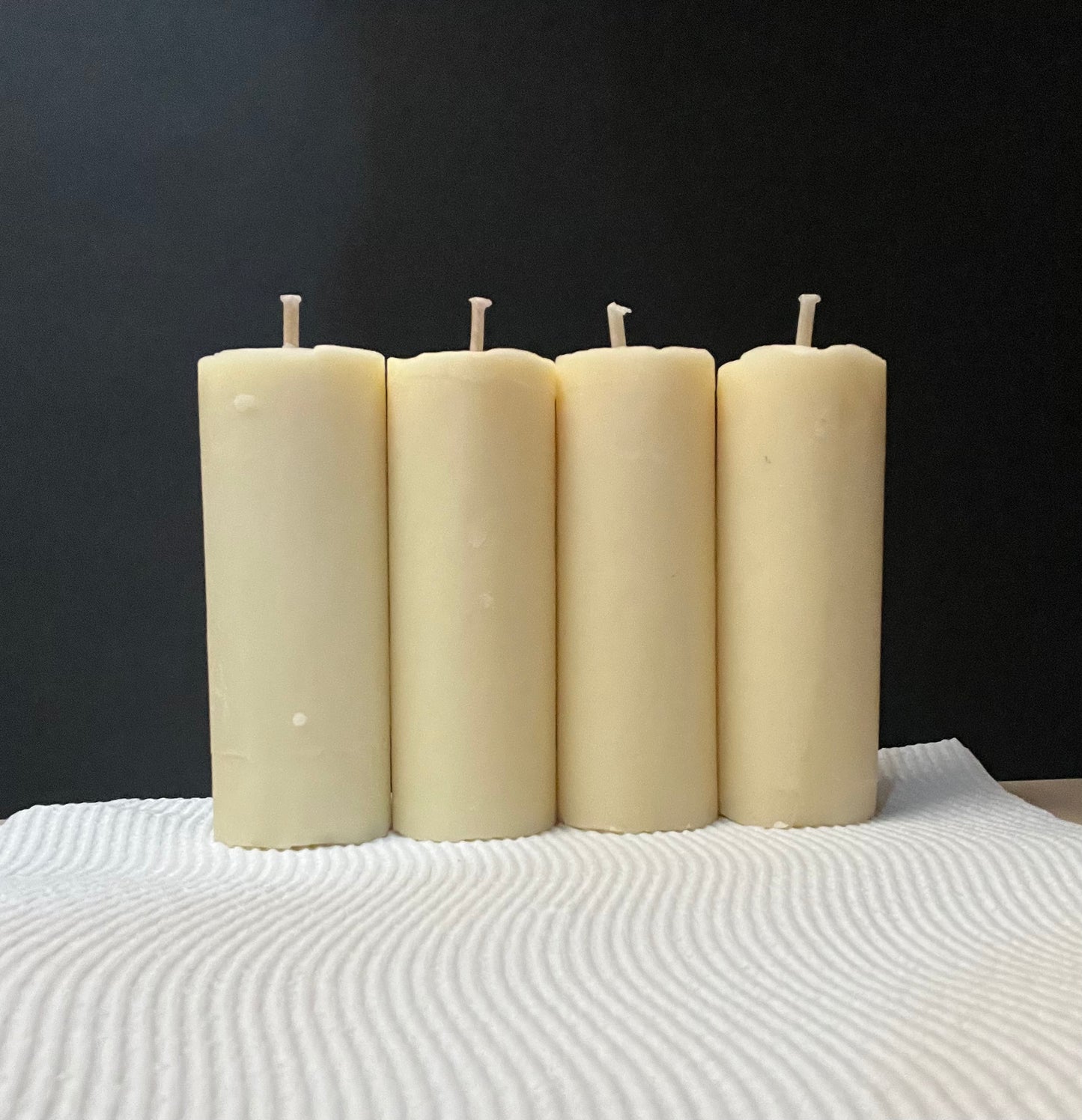 Beeswax Blend Pillar Candles Unscented Beautiful Glowing Burn