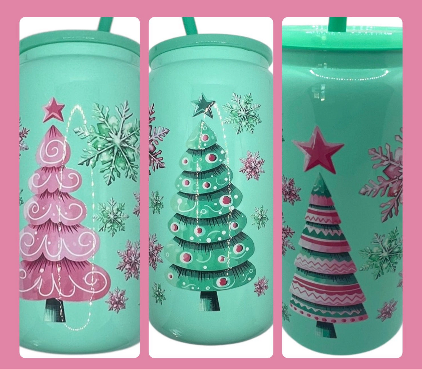 Xmas 16oz Glass Tumbler
