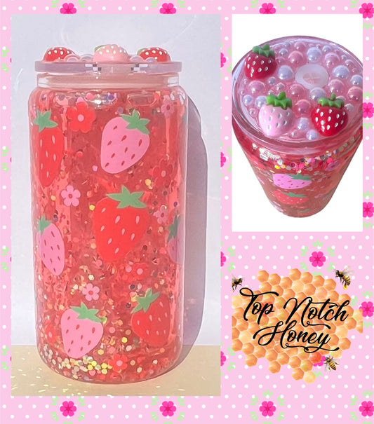Strawberry Snow Globe Tumbler