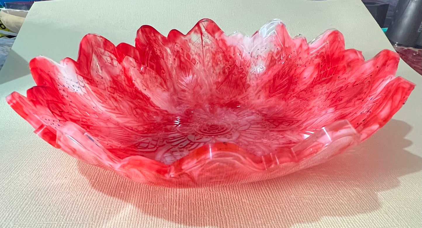 Mandala Trinket bowl red/white