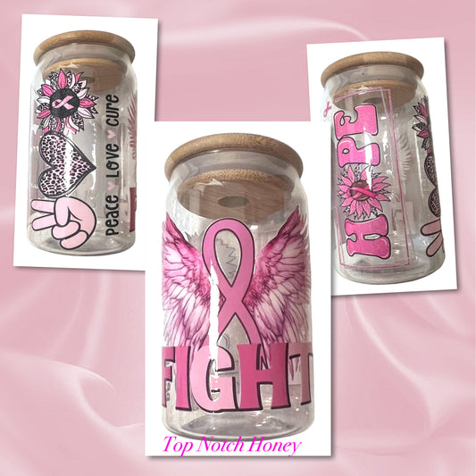 Acrylic tumbler Pink Ribbon 16oz