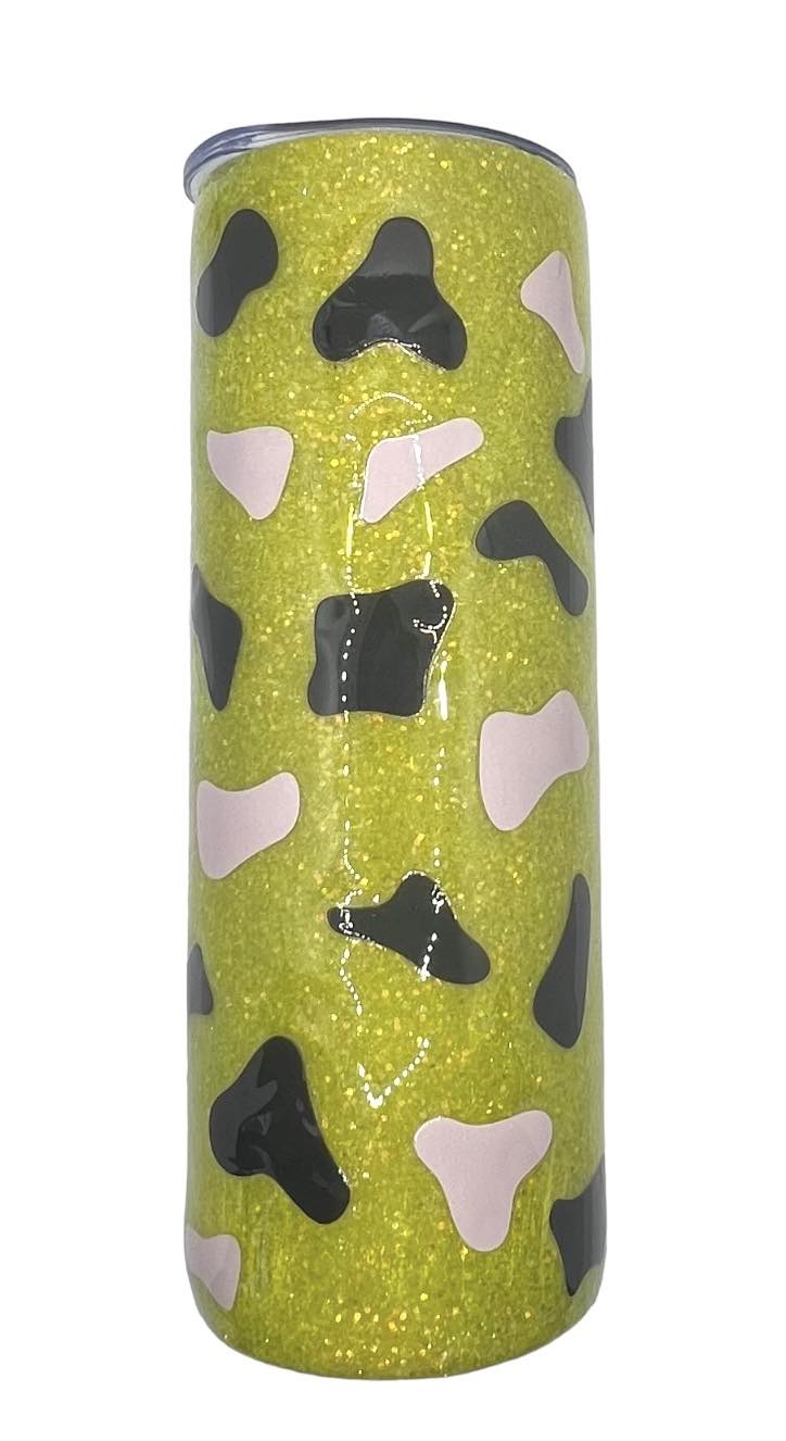 20oz Yellow Cow Print Tumbler