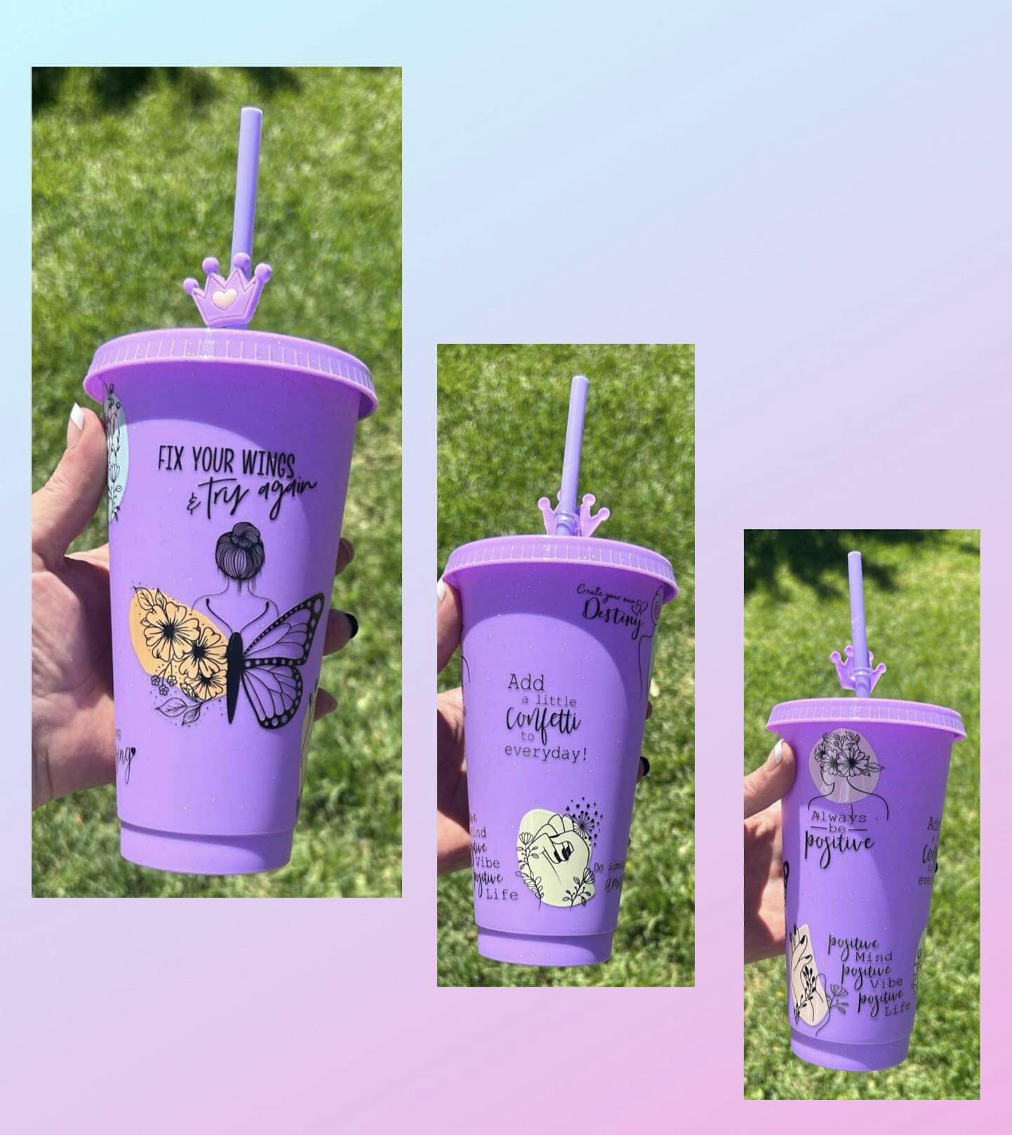 Purple Inspirational 24oz Cold Cup