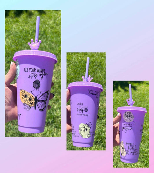 Purple Inspirational 24oz Cold Cup