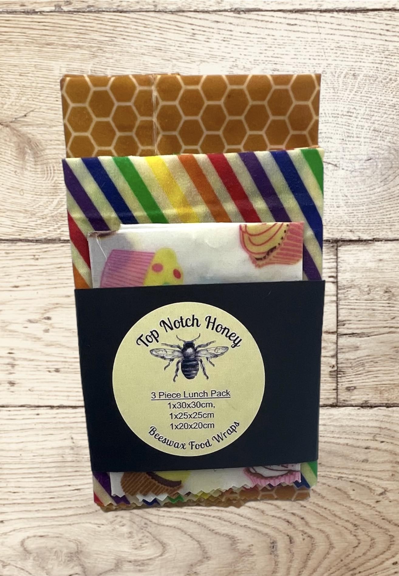Australian Beeswax Food Wraps 3pc Lunch Pack