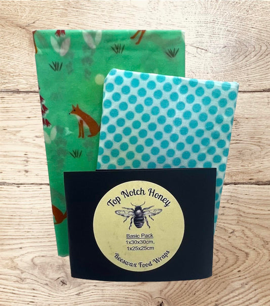 Australian Beeswax Food Wraps Basic 2pk