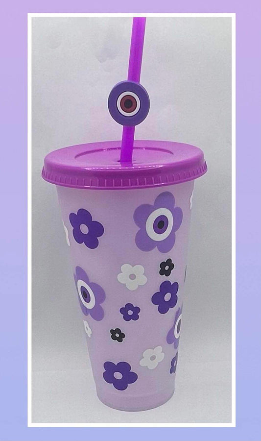 Purple Evil Eye 24oz Colour Change Cold Cup