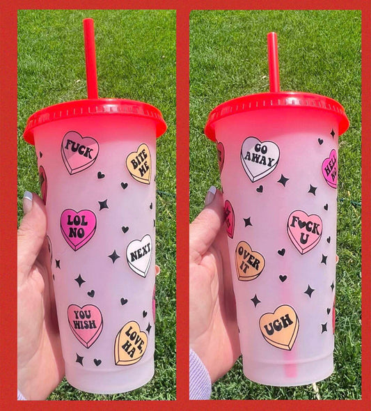 Red Colour changing 24oz Cold Cup