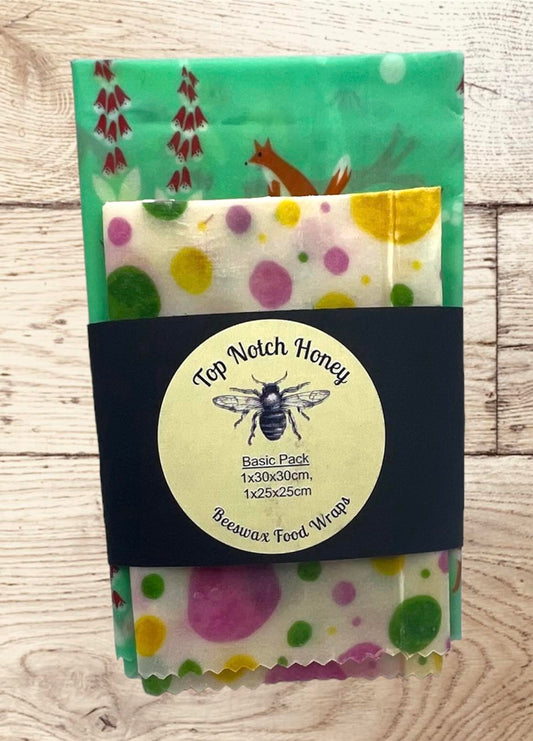 Australian Beeswax Food Wraps Basic 2 pk