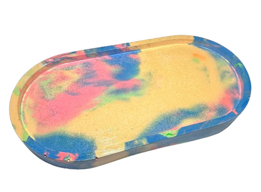 Oval Jesmonite Trinket Tray - Multicolour