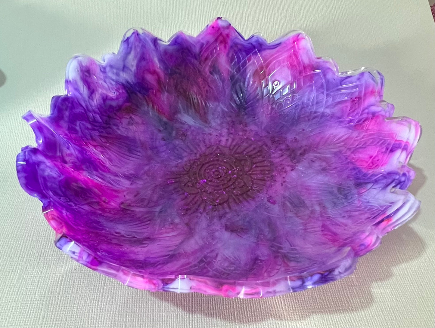 Mandala trinket bowl purple/pink