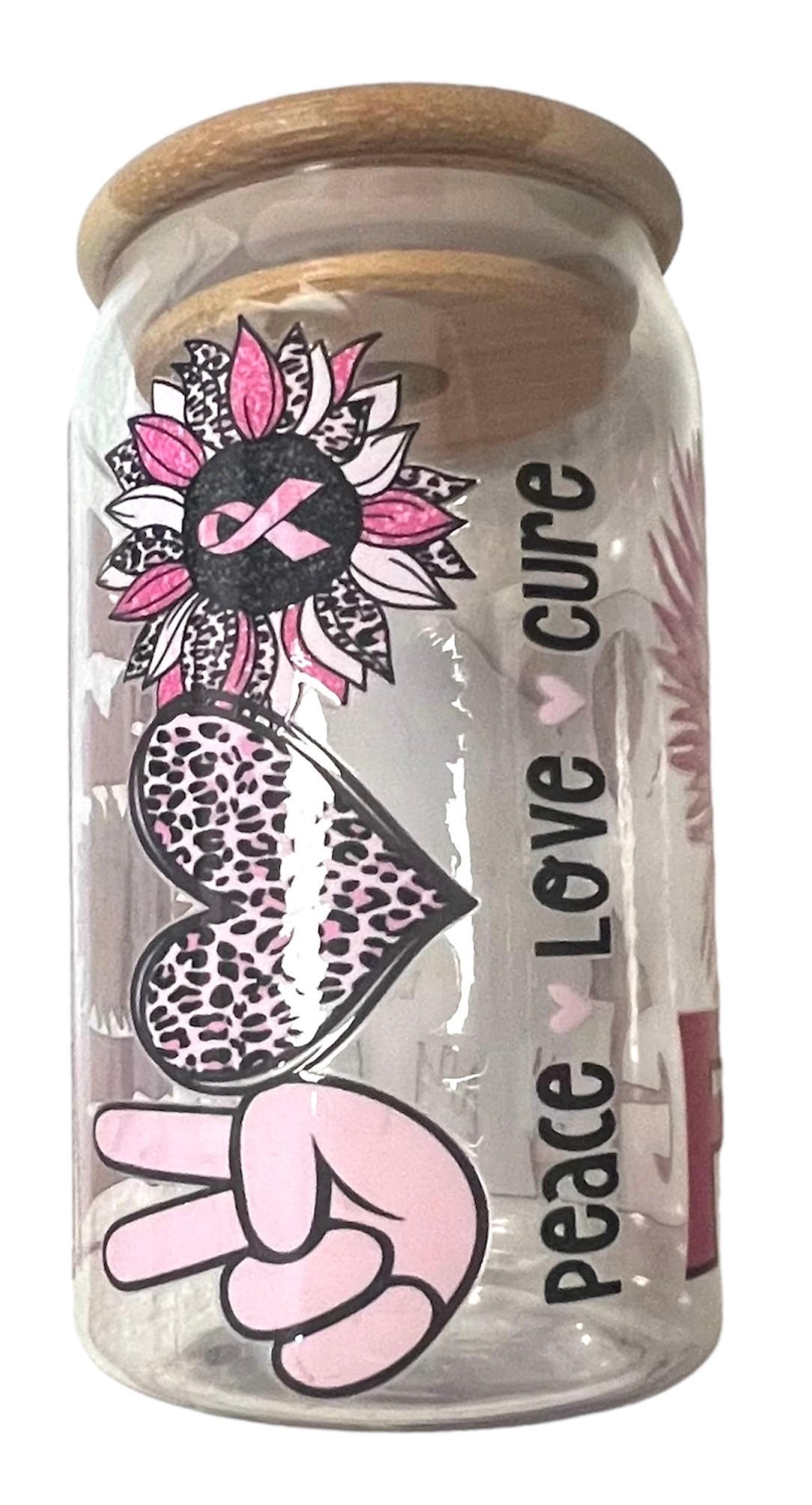 Acrylic tumbler Pink Ribbon 16oz