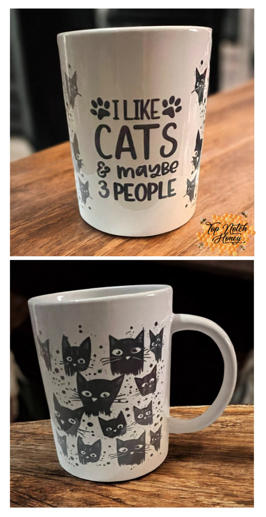 425ml White Ceramic Cat Mug