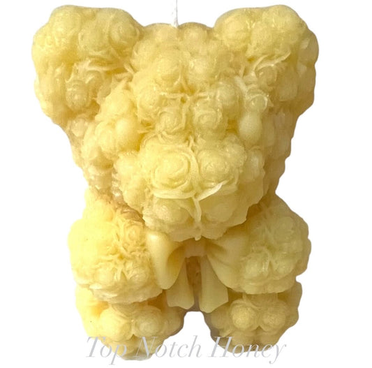 Rose Teddy Bear Beeswax Candle