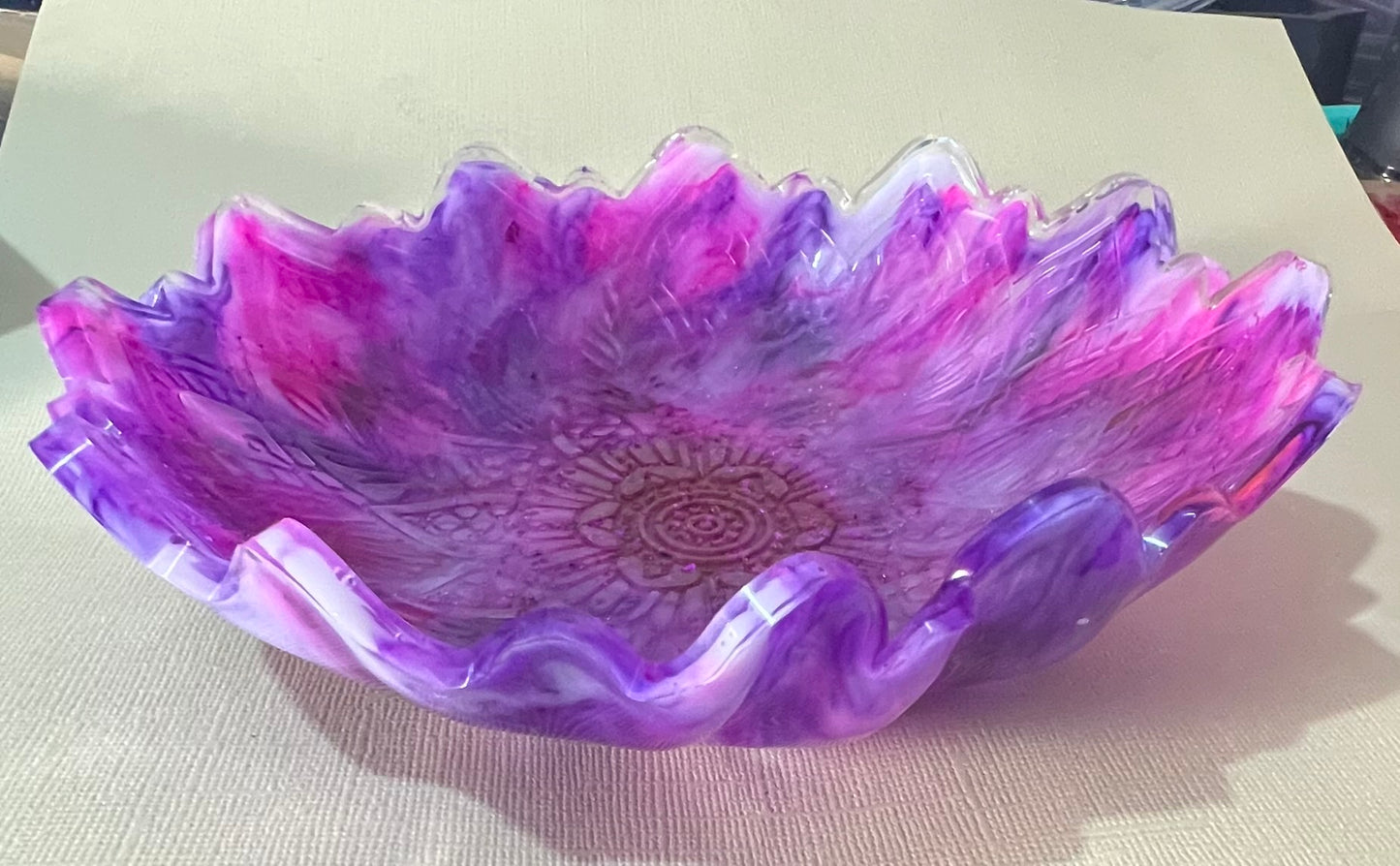 Mandala trinket bowl purple/pink