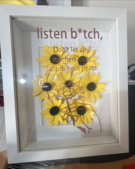 SUNFLOWER WITH QUOTE SHADOW BOX