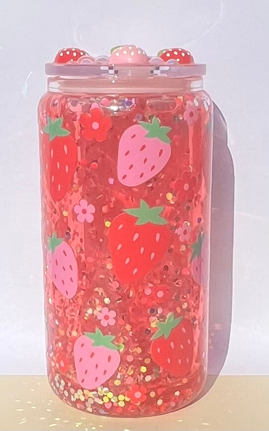 Strawberry Snow Globe Tumbler