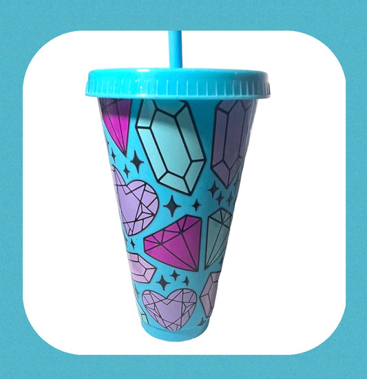 24oz Cold Cup Gem Design
