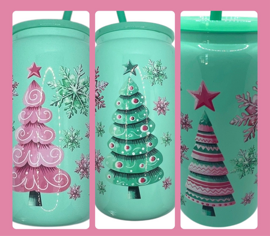 Xmas 16oz Glass Tumbler
