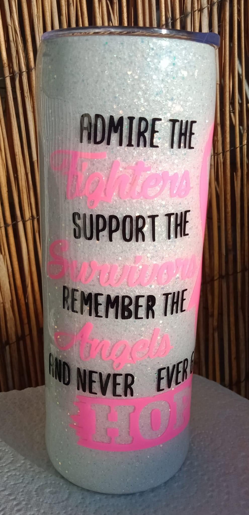 20oz Pink Ribbon Hot/Cold stainless steel tumbler