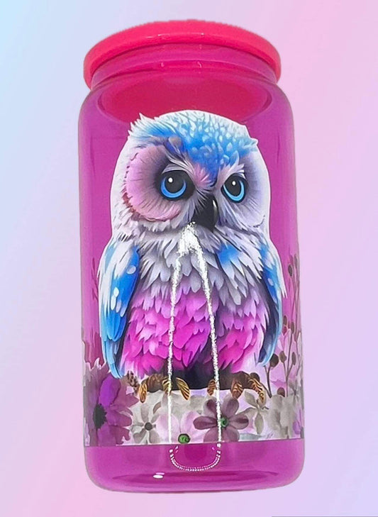 16oz Pink Glass cup